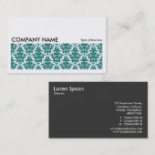 Long Afbeelding 0123 - Moss Green Damask Pattern Visitekaartje (Voorkant / Achterkant)