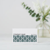 Long Afbeelding 0124 - Donkergroene Damask Visitekaartje (Staand voorkant)