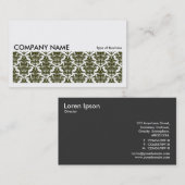 Long Afbeelding 0129 - Donkere Olijf Damask Visitekaartje (Voorkant / Achterkant)