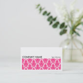 Long Afbeelding 0136 - Neon Red Damask Visitekaartje (Staand voorkant)