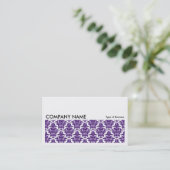 Long Afbeelding 0137 - Deep Paarse Damask Visitekaartje (Staand voorkant)