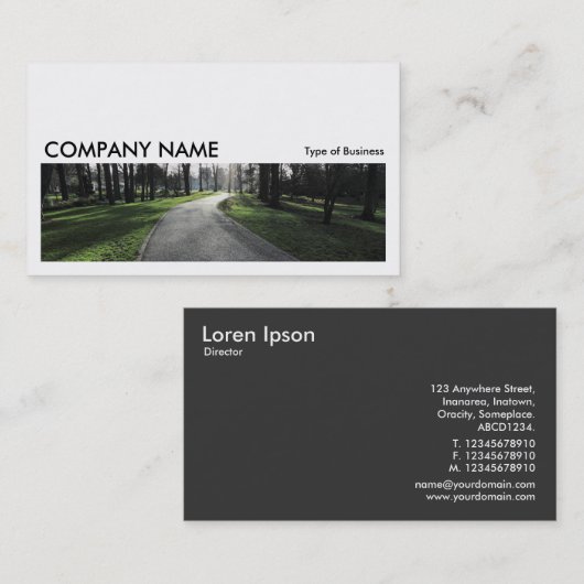 Long Afbeelding 0166 - Pad in a Park Visitekaartje (Voorkant / Achterkant)