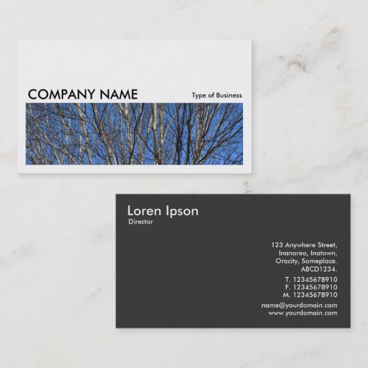 Long Afbeelding 0170 - Silver Birch Branches Visitekaartje (Voorkant / Achterkant)