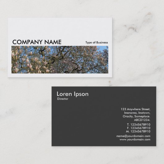 Long Afbeelding 0171 - Magnolia Trees in Blossom Visitekaartje (Voorkant / Achterkant)