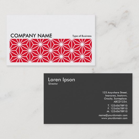 Long Afbeelding 0249 - Asanoha Pattern - Red e6001 Visitekaartje (Voorkant / Achterkant)
