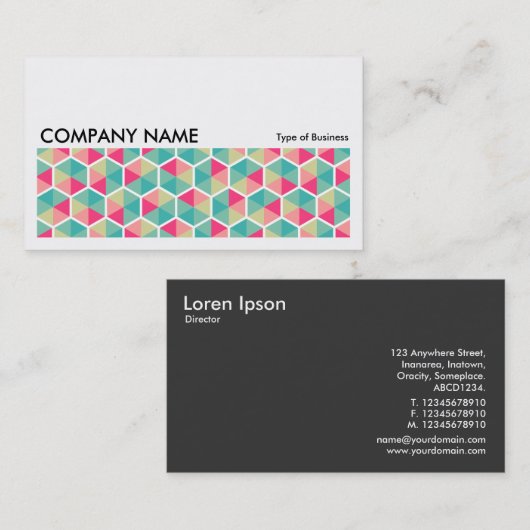 Long Afbeelding 0252 - Hexagon Pattern 02 Visitekaartje (Voorkant / Achterkant)