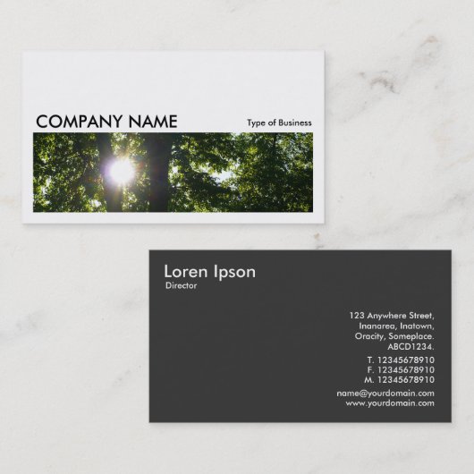 Long Afbeelding 056 - Sun Through Trees Visitekaartje (Voorkant / Achterkant)