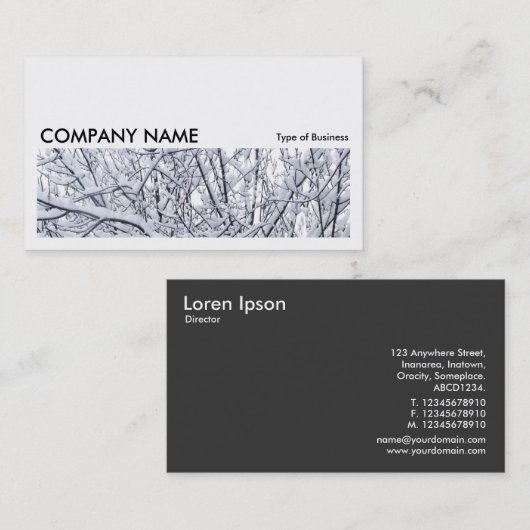 Long Afbeelding 075 - Snowy Branches v2 Visitekaartje (Voorkant / Achterkant)