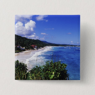 Long Bay, Port Antonio, Jamaica Vierkante Button 5,1 Cm