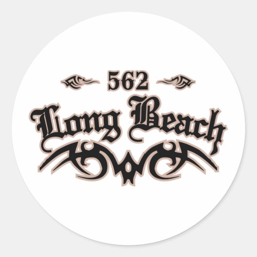 Long Beach 562 Ronde Sticker (Voorkant)