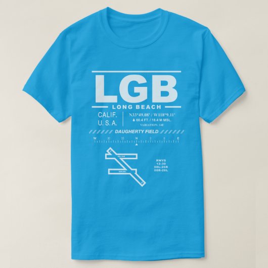 Long Beach Airport - Daugherty Field LGB T-shirt (Design voorkant)