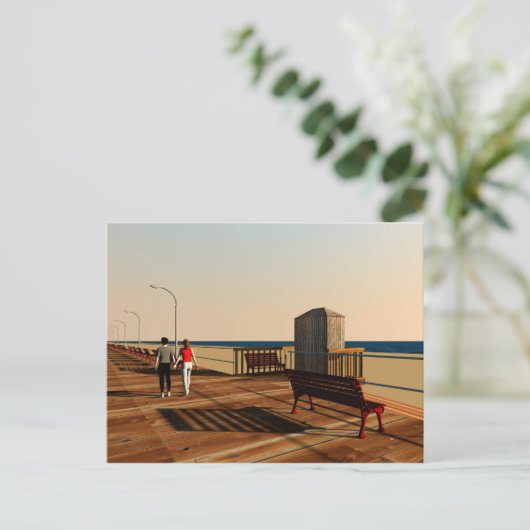 Long Beach Boardwalk, Long Island, New York Briefkaart (Staand voorkant)