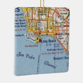 Long Beach CA 50's Map Keramisch Ornament (Rechts)