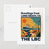 Long Beach CA LBC Retro Reizen Briefkaart (Voorkant / Achterkant)