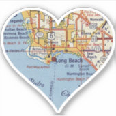 Long Beach CA Map Sticker (Voorkant)