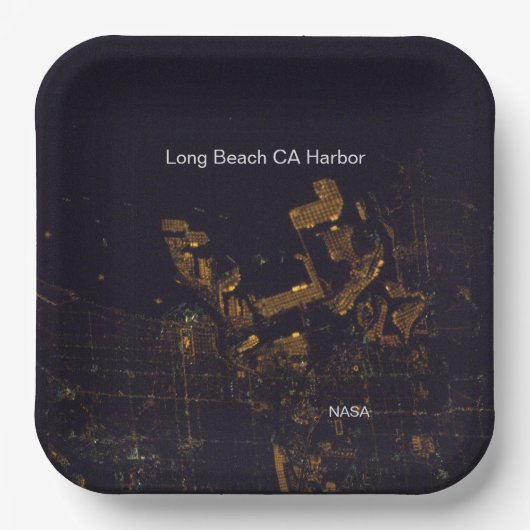 Long Beach CA, NASA 's Nachts Papieren Bordje (Voorkant)