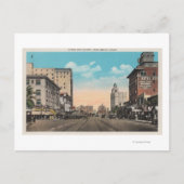 Long Beach, CA - Ocean Boulevard Uitzicht Briefkaart (Voorkant)
