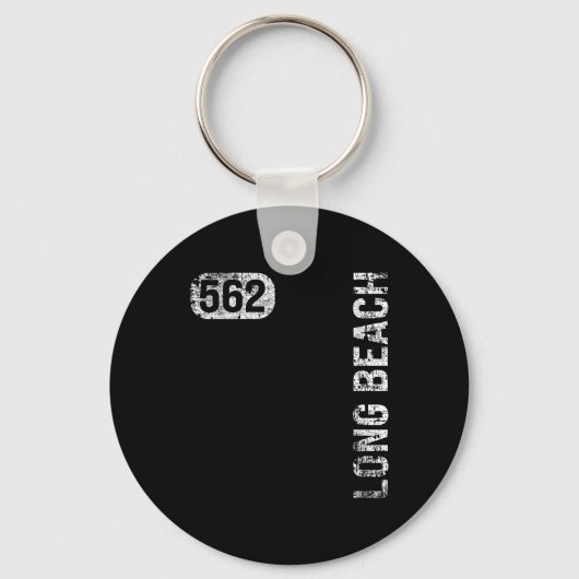 Long Beach California 562 Area Code Retro Sleutelhanger (Voorkant)