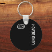Long Beach California 562 Area Code Retro Sleutelhanger (Voorkant)