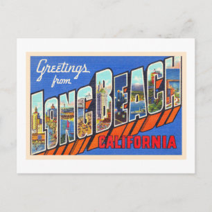 Long Beach California CA Large Letter Briefkaart
