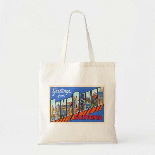 Long Beach California CA Large Letter Briefkaart Tote Bag (Voorkant)