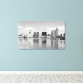Long Beach, California City Skyline Uitzicht Canvas Afdruk (Insitu (Houten vloer))