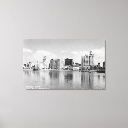 Long Beach, California City Skyline Uitzicht Canvas Afdruk (Voorkant)