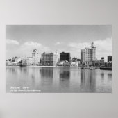 Long Beach, California City Skyline Uitzicht Poster (Voorkant)