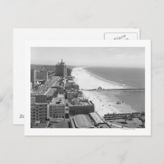 Long Beach, California Coastline and Beach Briefkaart (Voorkant / Achterkant)