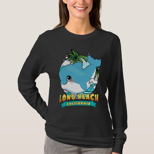 LONG BEACH CALIFORNIA Cute Baby Dolphin Souvenir T-shirt (Voorkant)