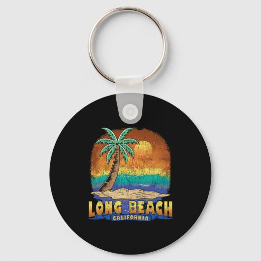 Long Beach California Distress Souvenir Sleutelhanger (Voorkant)
