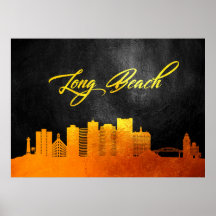 Long Beach California Gold Skyline