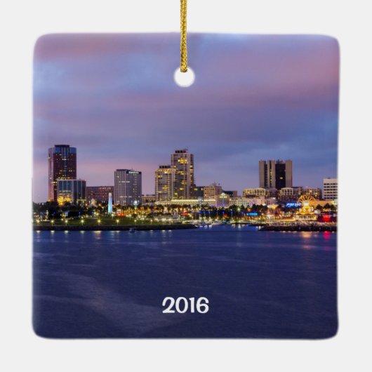 Long Beach California Keramisch Ornament (Achterkant)