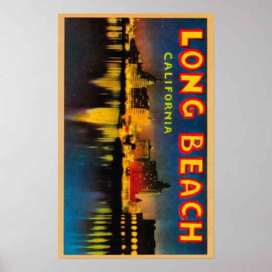 Long Beach, California - Large Letter Scenes 2 Poster (Voorkant)