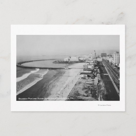 Long Beach, California Rainbow Pier en Ocean Briefkaart (Voorkant)