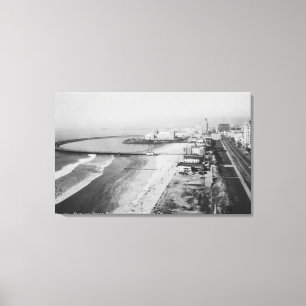 Long Beach, California Rainbow Pier en Ocean Canvas Afdruk