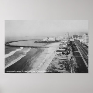 Long Beach, California Rainbow Pier en Ocean Poster