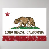 Long Beach California Republic Flag Poster (Voorkant)