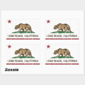 Long Beach California Republic Flag Rechthoekige Sticker (Vel)