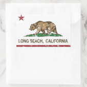 Long Beach California Republic Flag Rechthoekige Sticker (Tas)