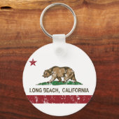 Long Beach California Republic Flag Sleutelhanger (Voorkant)
