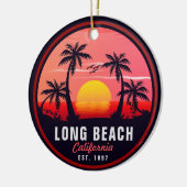 Long Beach California Retro Sunset Souvenirs 80s Keramisch Ornament (Links)