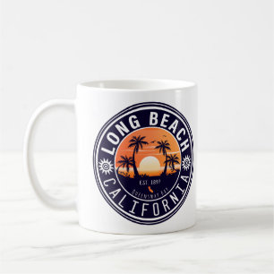 Long Beach California Retro Sunset Souvenirs 80s Koffiemok