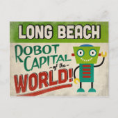 Long Beach California Robot - Funny  Briefkaart (Voorkant)