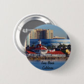 Long Beach California Ronde Button 5,7 Cm (Voorkant /achterkant)