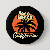Long Beach California Ronde Button 7,6 Cm (Voorkant)