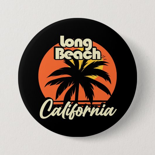 Long Beach California Ronde Button 7,6 Cm (Voorkant)