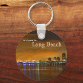 Long Beach California 's nachts Sleutelhanger (Voorkant)