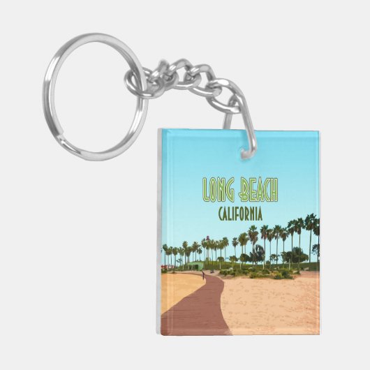 Long Beach California Shoreline Aquatic Park Sleutelhanger (Voorkant Links)