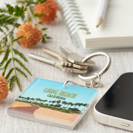 Long Beach California Shoreline Aquatic Park Sleutelhanger (Voorkant Rechts)